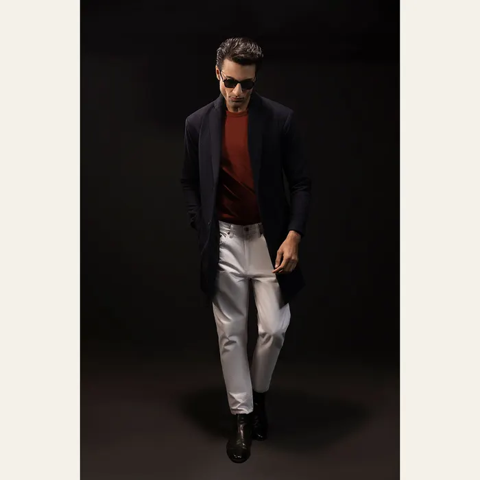 Navy Blue Wool Over Coat, alternate view