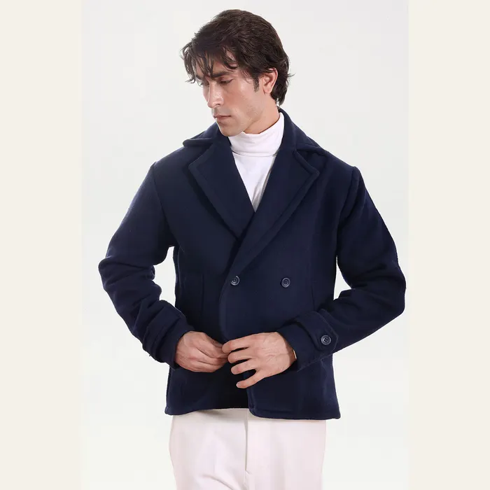 Navy Blue Wool Pea Coat