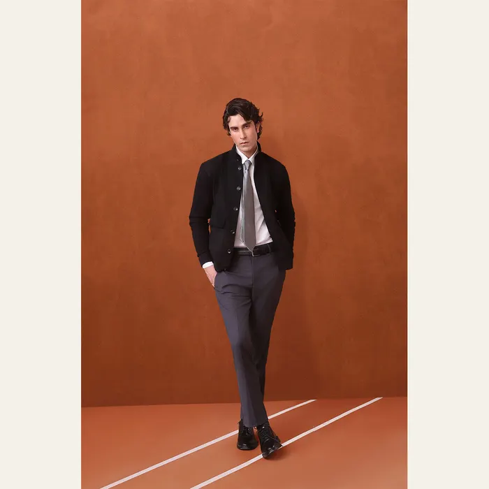 Suede-Front Heritage Jacket in Black