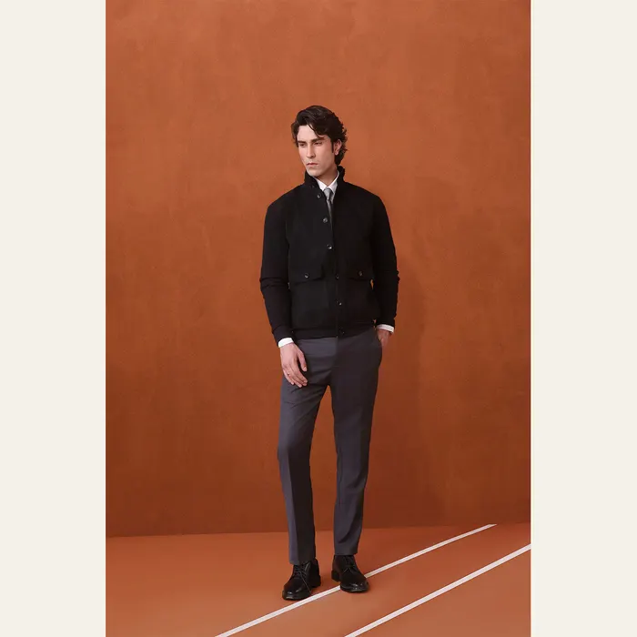 Suede-Front Heritage Jacket in Black, alternate view
